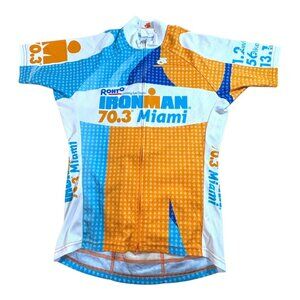 Ironman 70.3 Miami Cycling Jersey S Champ-Sys Polyester Athletic Fit Blue Orange